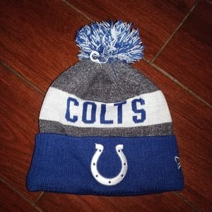 New Era Indianapolis Colts Sideline Pom Beanie Hat